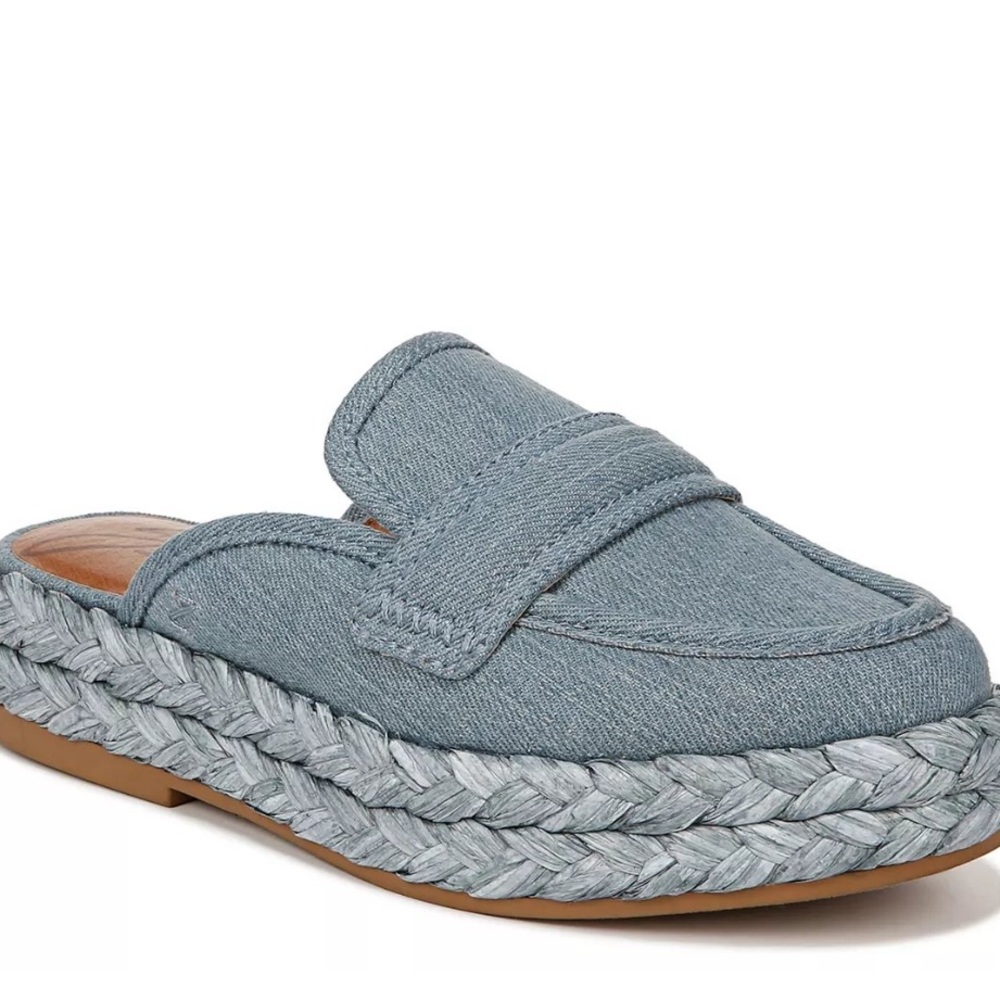 Zodiac Blue Denim Espadrille loafer mules